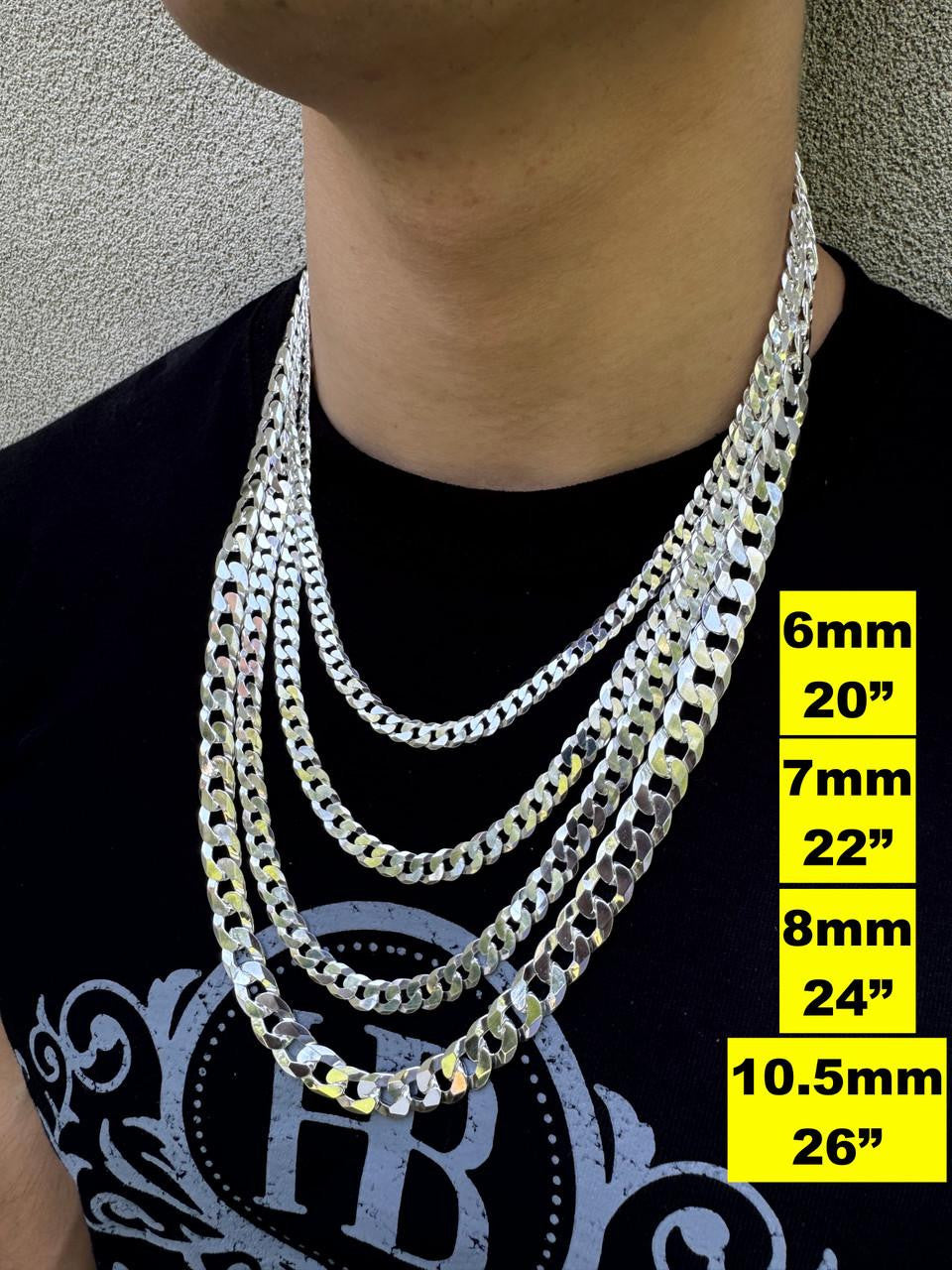 Flat Curb Cuban Chain Necklace | 925 Sterling Silver