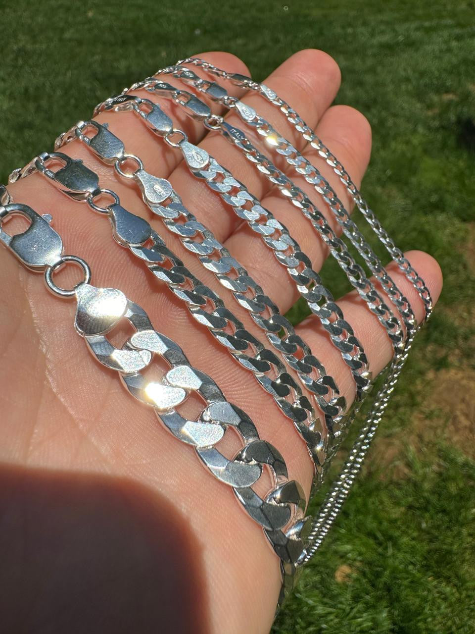 Flat Curb Cuban Chain Necklace | 925 Sterling Silver
