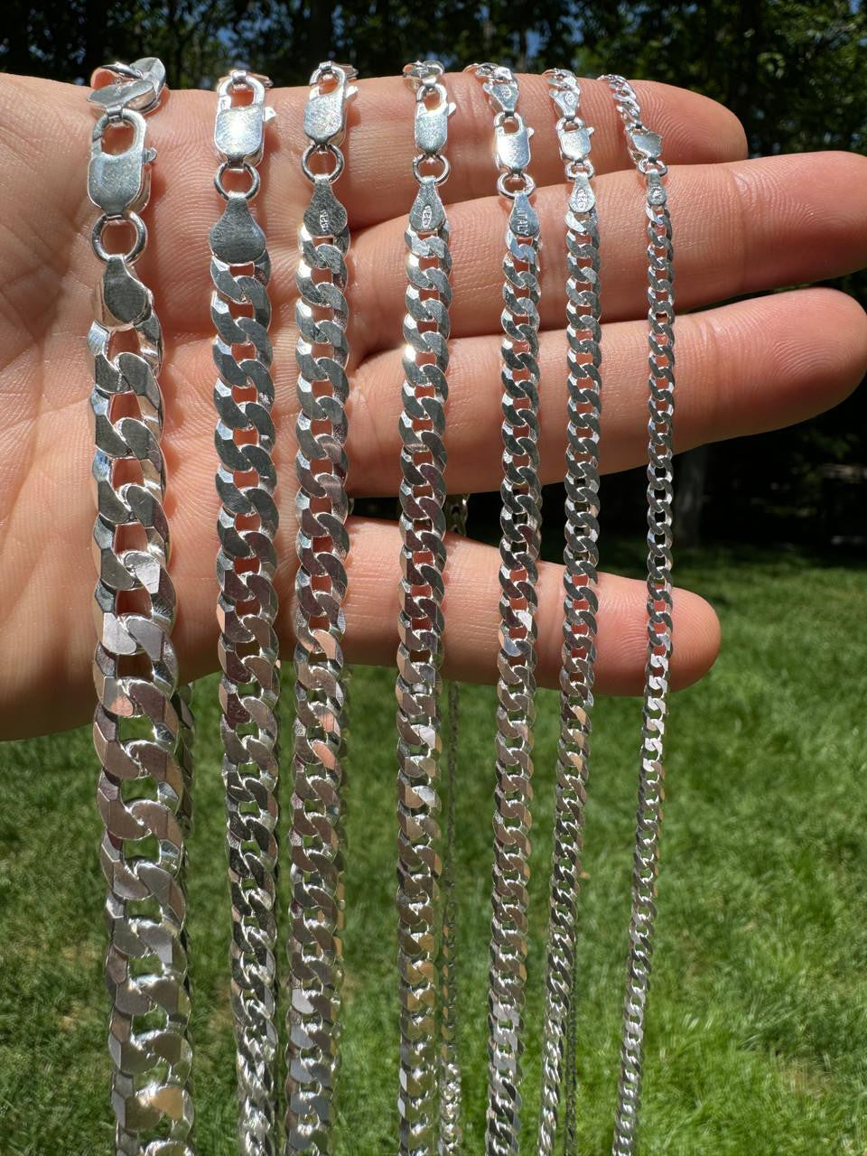 Flat Curb Cuban Chain Necklace | 925 Sterling Silver