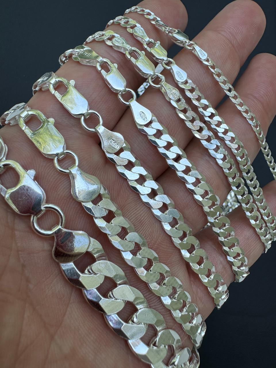 Flat Curb Cuban Chain Necklace | 925 Sterling Silver