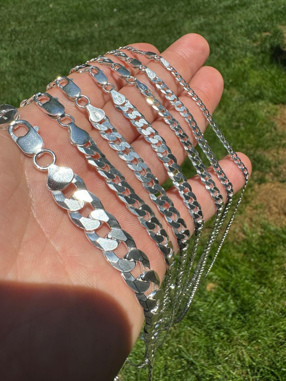 Flat Curb Cuban Chain Necklace | 925 Sterling Silver