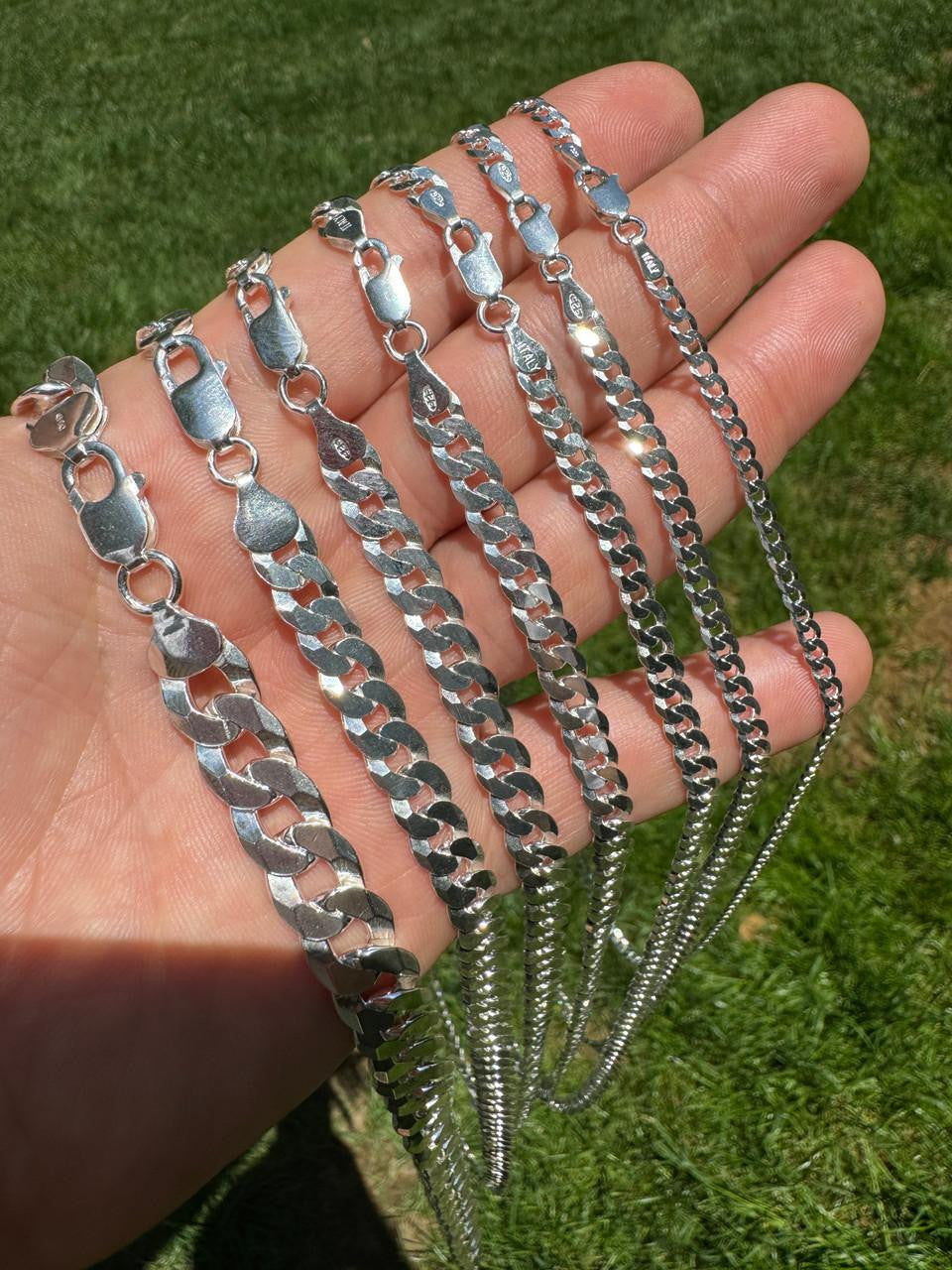 Flat Curb Cuban Chain Necklace | 925 Sterling Silver