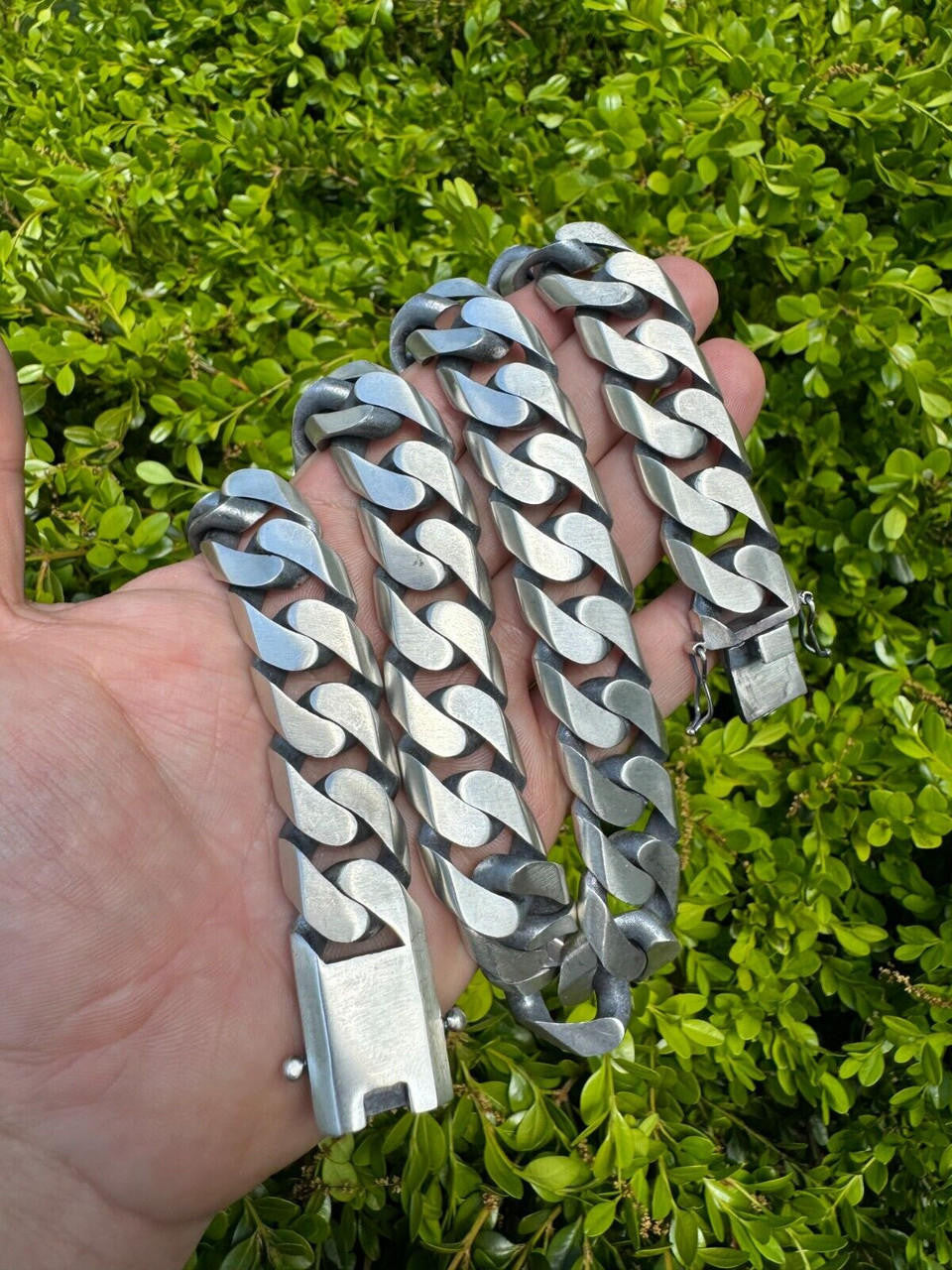 Modern Miami Cuban Link Chain Necklace Or Bracelet | 925 Sterling Silver Oxidized Gunmetal Finish