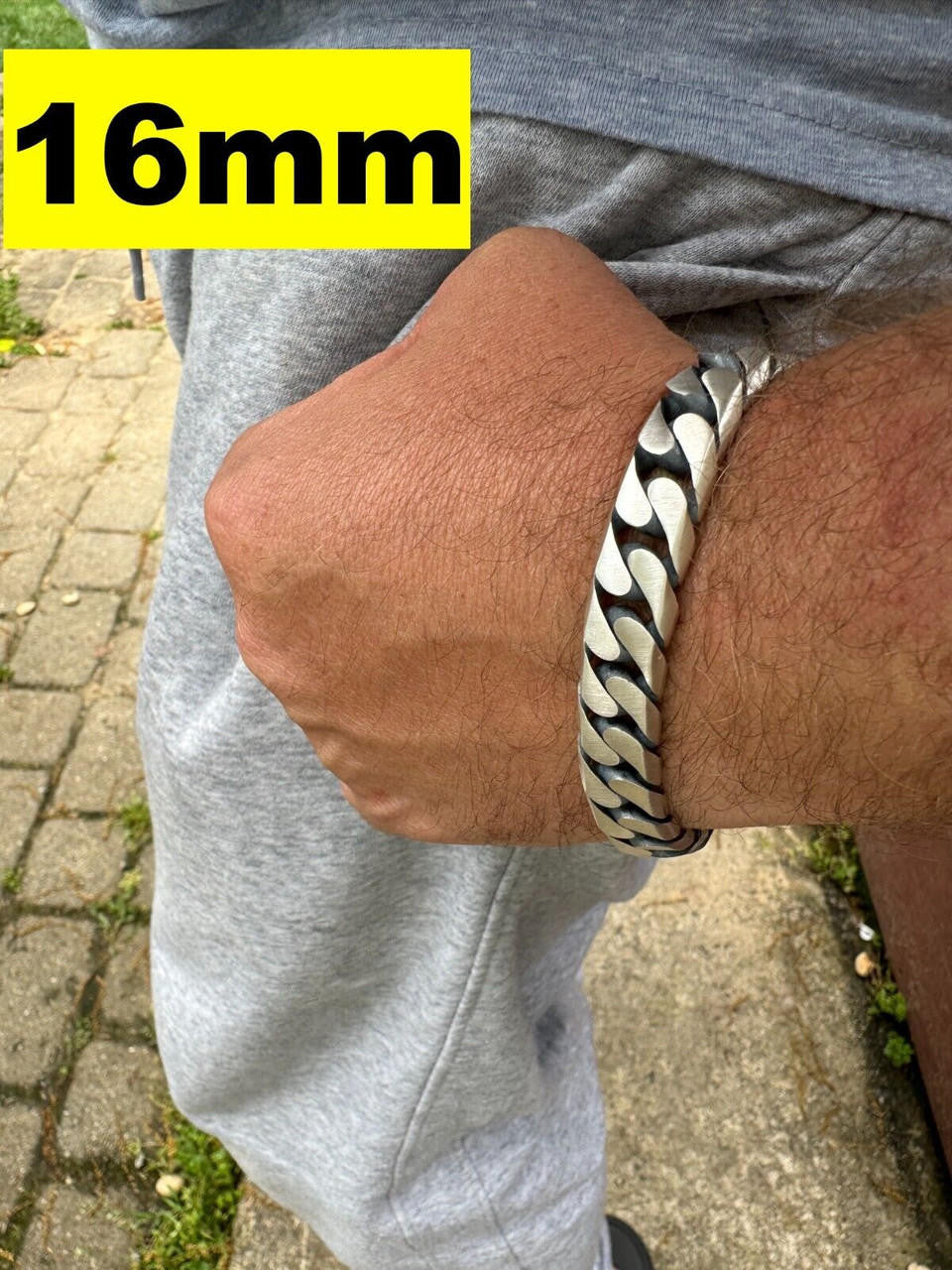 Modern Miami Cuban Link Chain Necklace Or Bracelet | 925 Sterling Silver Oxidized Gunmetal Finish