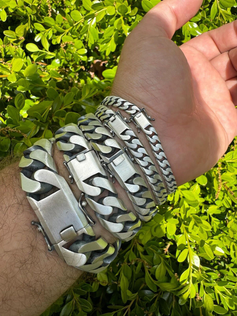 Modern Miami Cuban Link Chain Necklace Or Bracelet | 925 Sterling Silver Oxidized Gunmetal Finish