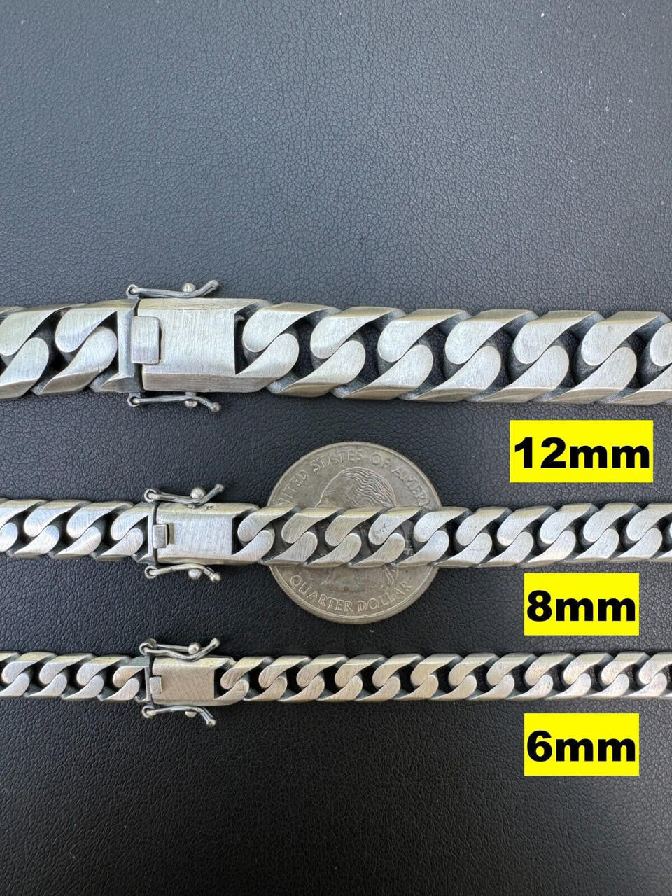 Modern Miami Cuban Link Chain Necklace Or Bracelet | 925 Sterling Silver Oxidized Gunmetal Finish