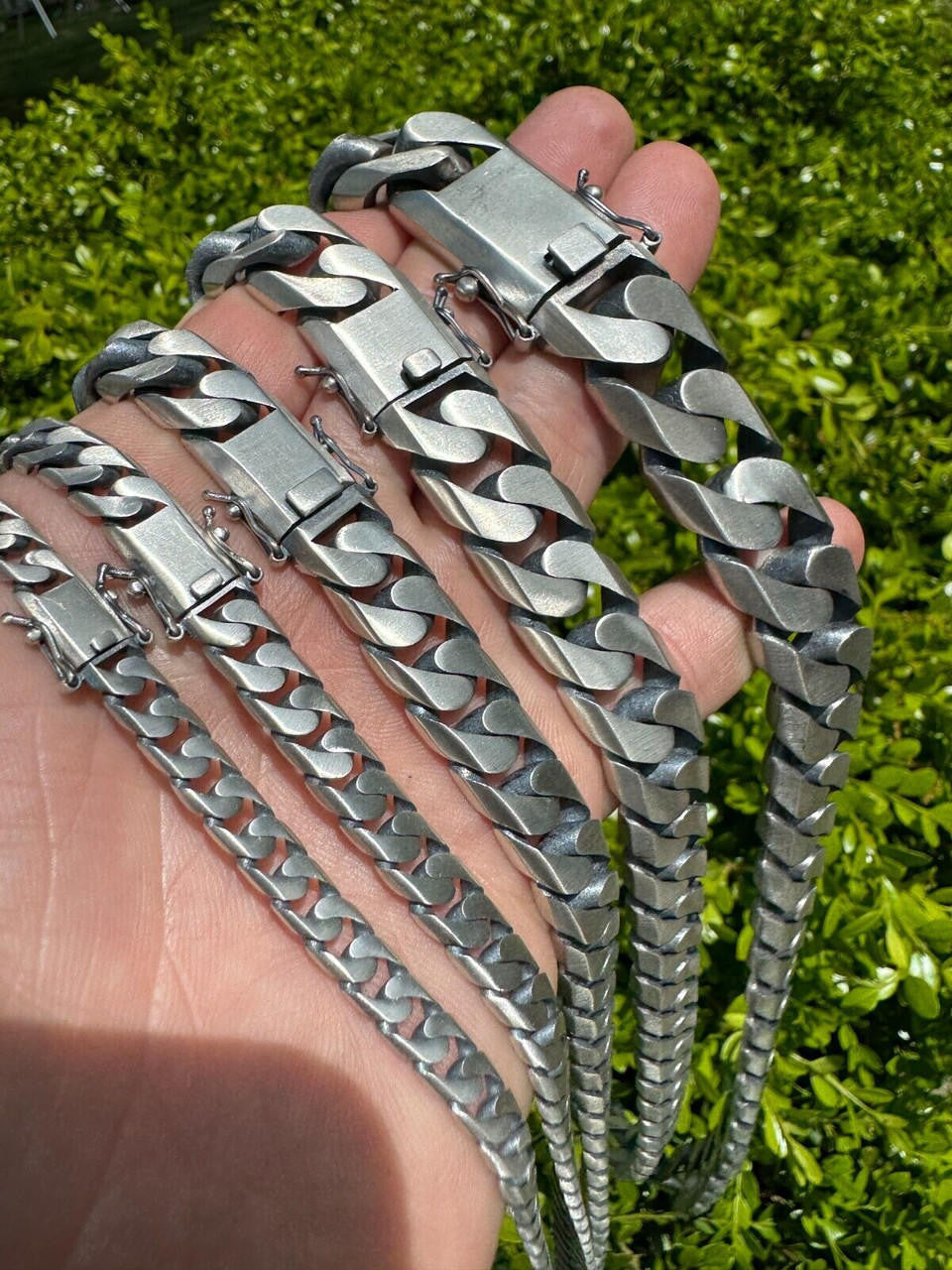 Modern Miami Cuban Link Chain Necklace Or Bracelet | 925 Sterling Silver Oxidized Gunmetal Finish