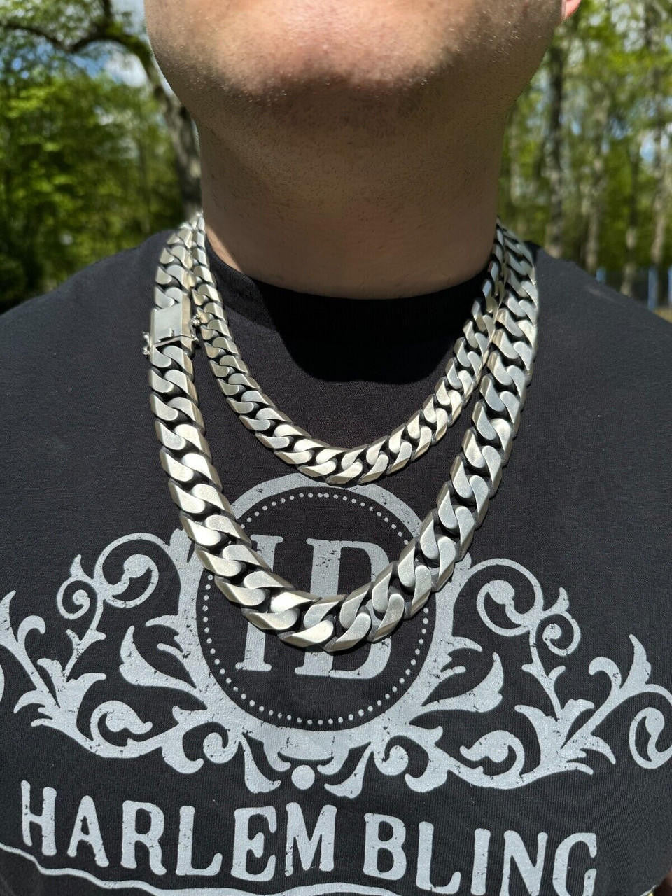 Modern Miami Cuban Link Chain Necklace Or Bracelet | 925 Sterling Silver Oxidized Gunmetal Finish