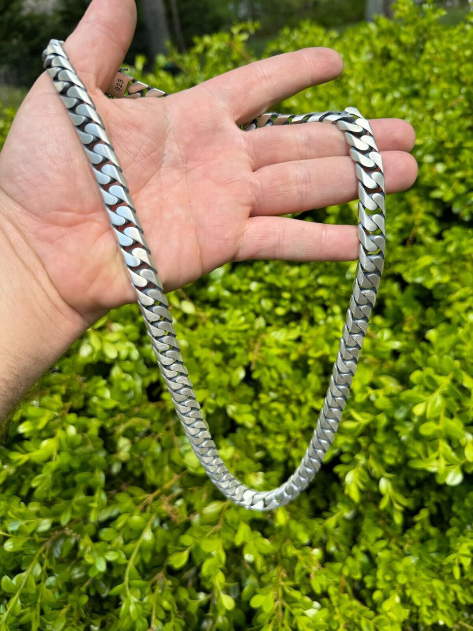 Modern Miami Cuban Link Chain Necklace Or Bracelet | 925 Sterling Silver Oxidized Gunmetal Finish