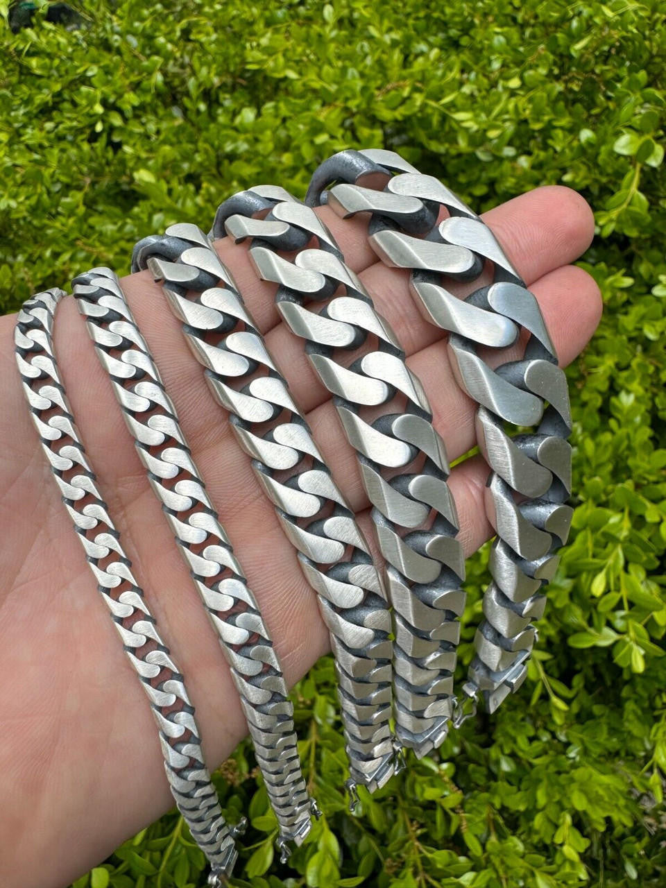 Modern Miami Cuban Link Chain Necklace Or Bracelet | 925 Sterling Silver Oxidized Gunmetal Finish