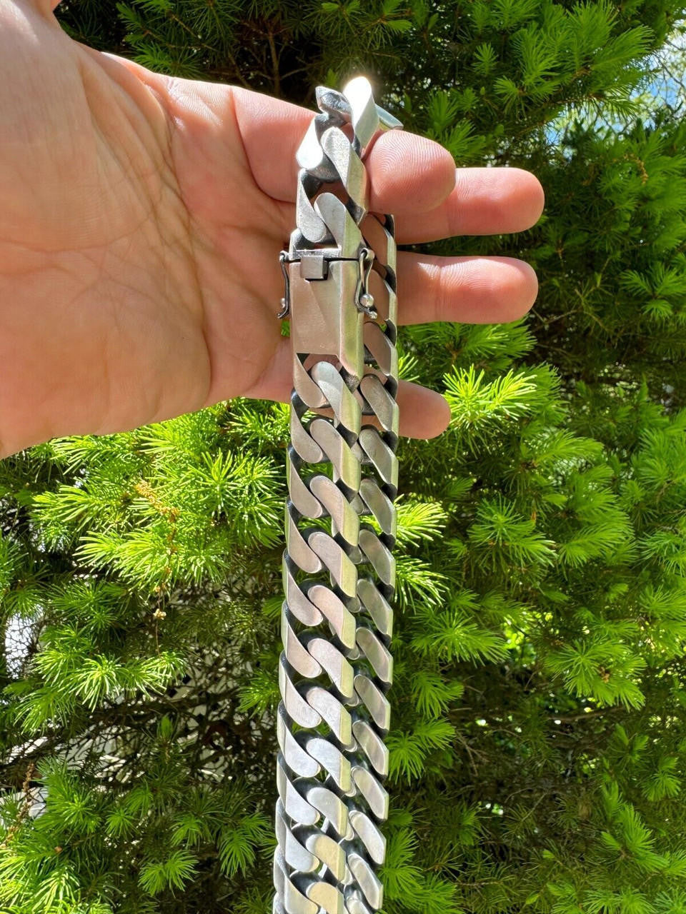Modern Miami Cuban Link Chain Necklace Or Bracelet | 925 Sterling Silver Oxidized Gunmetal Finish