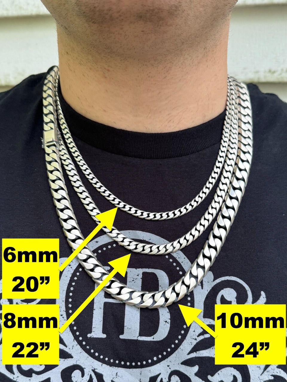Modern Miami Cuban Link Chain Necklace Or Bracelet | 925 Sterling Silver Oxidized Gunmetal Finish