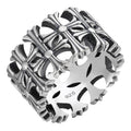 Hearts Chrome Cross Ring | 925 Silver Oxidized