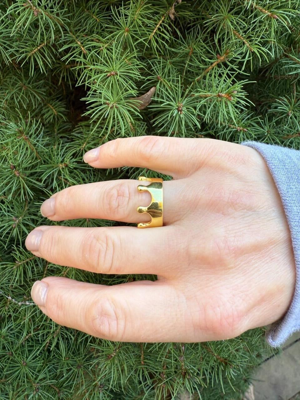 King/Queen Crown Ring | 14k Gold Vermeil 925 Silver