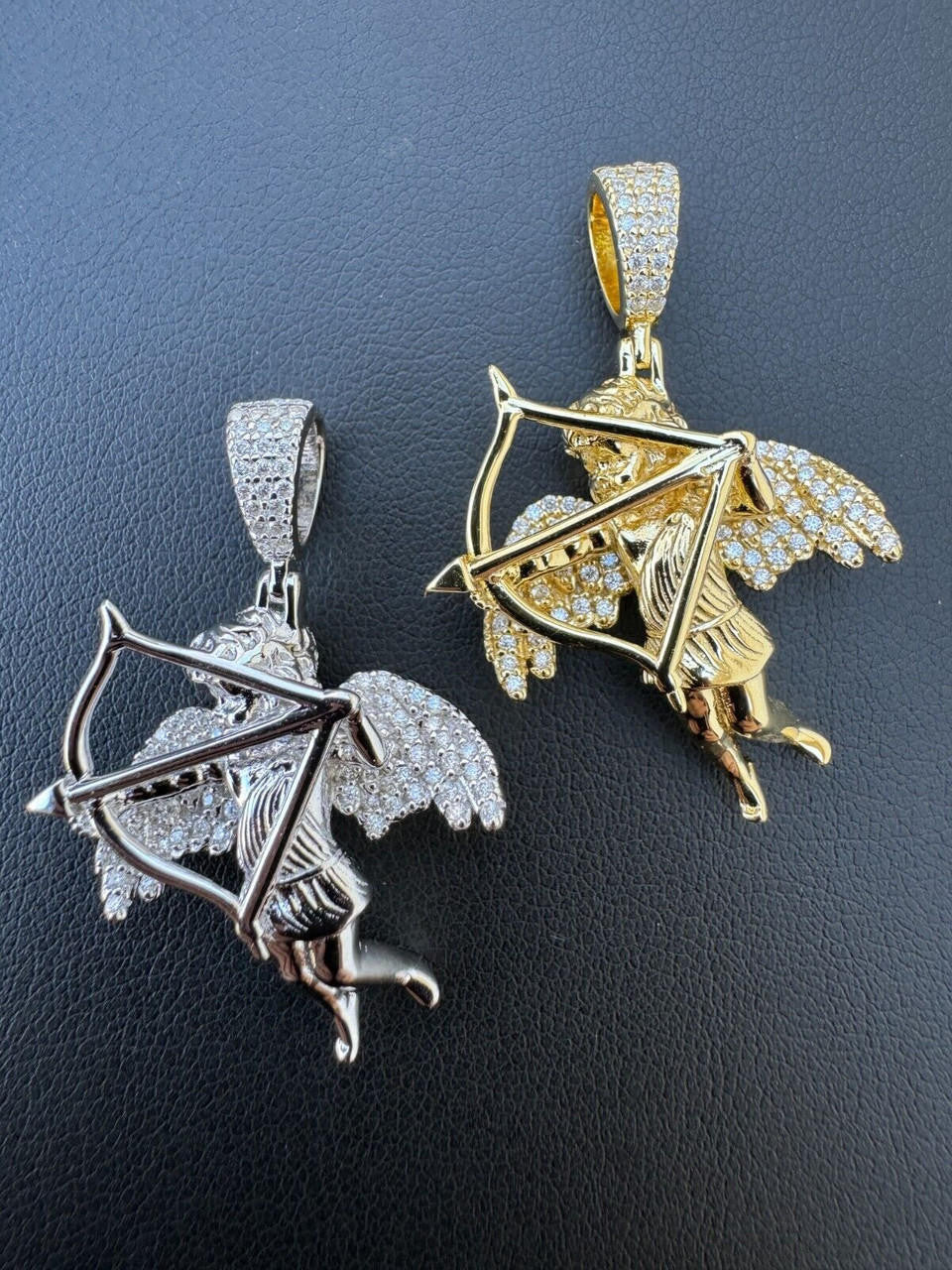Moissanite Cupid Love Angel Pendant | 14k Gold Vermeil or 925 Silver