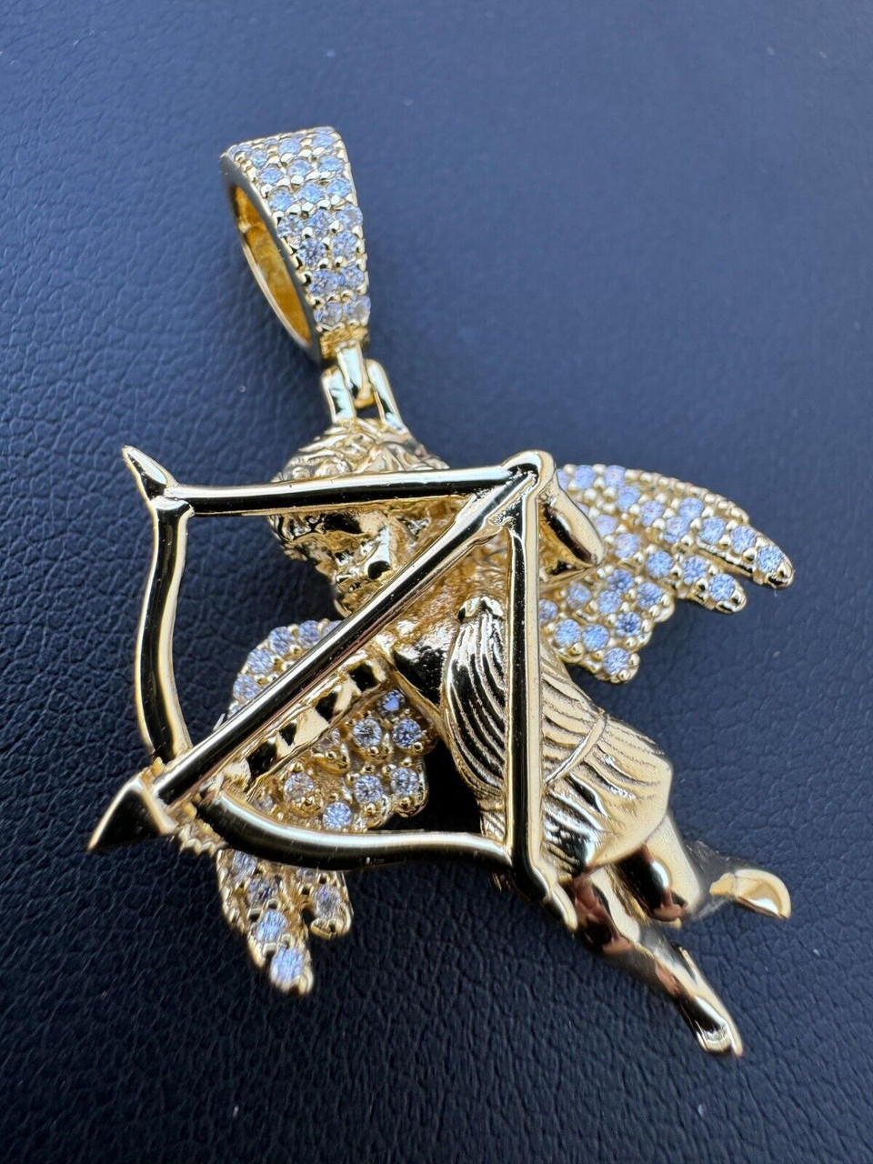 Moissanite Cupid Love Angel Pendant | 14k Gold Vermeil or 925 Silver
