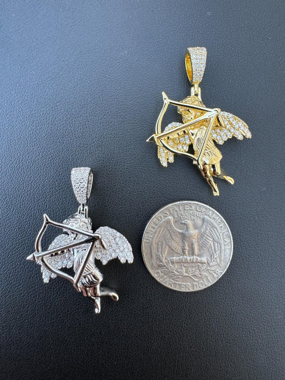 Moissanite Cupid Love Angel Pendant | 14k Gold Vermeil or 925 Silver