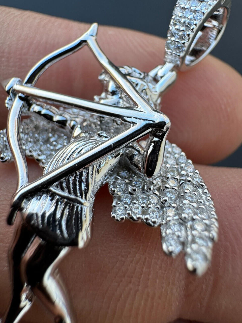 Moissanite Cupid Love Angel Pendant | 14k Gold Vermeil or 925 Silver