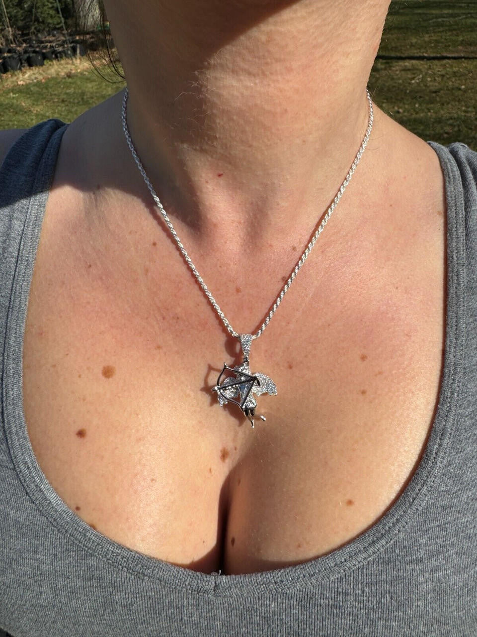 Moissanite Cupid Love Angel Pendant | 14k Gold Vermeil or 925 Silver