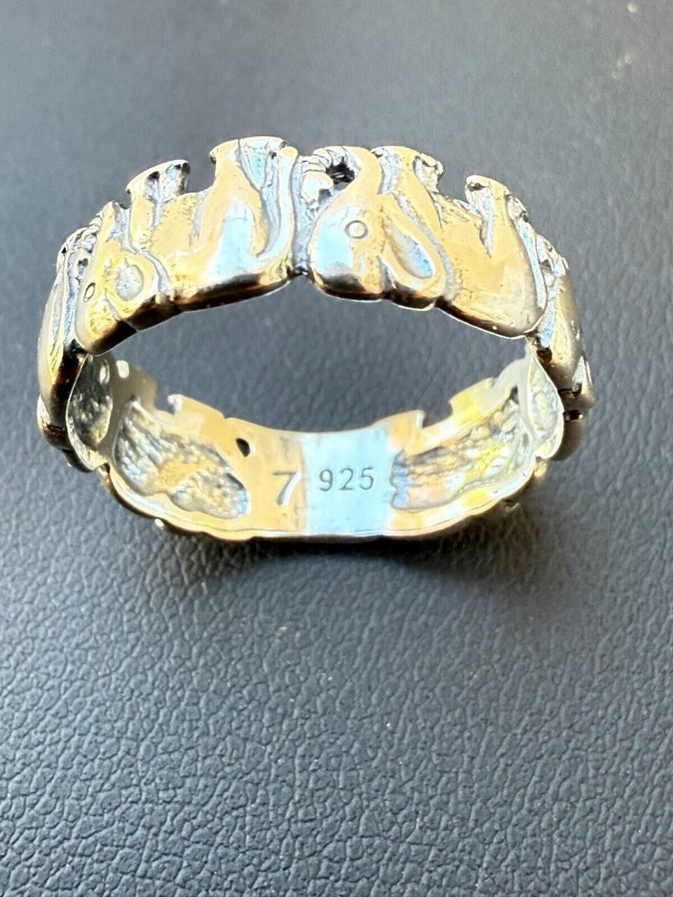Lucky Elephant Band Ring | 925 Silver