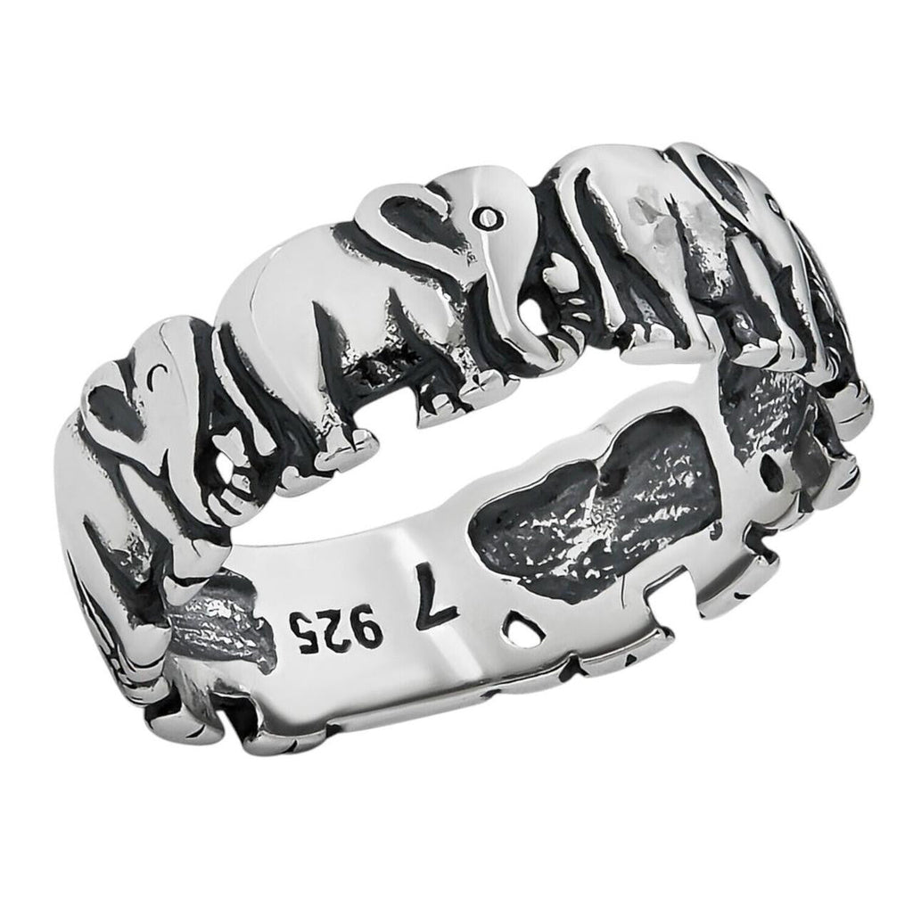 Lucky Elephant Band Ring | 925 Silver