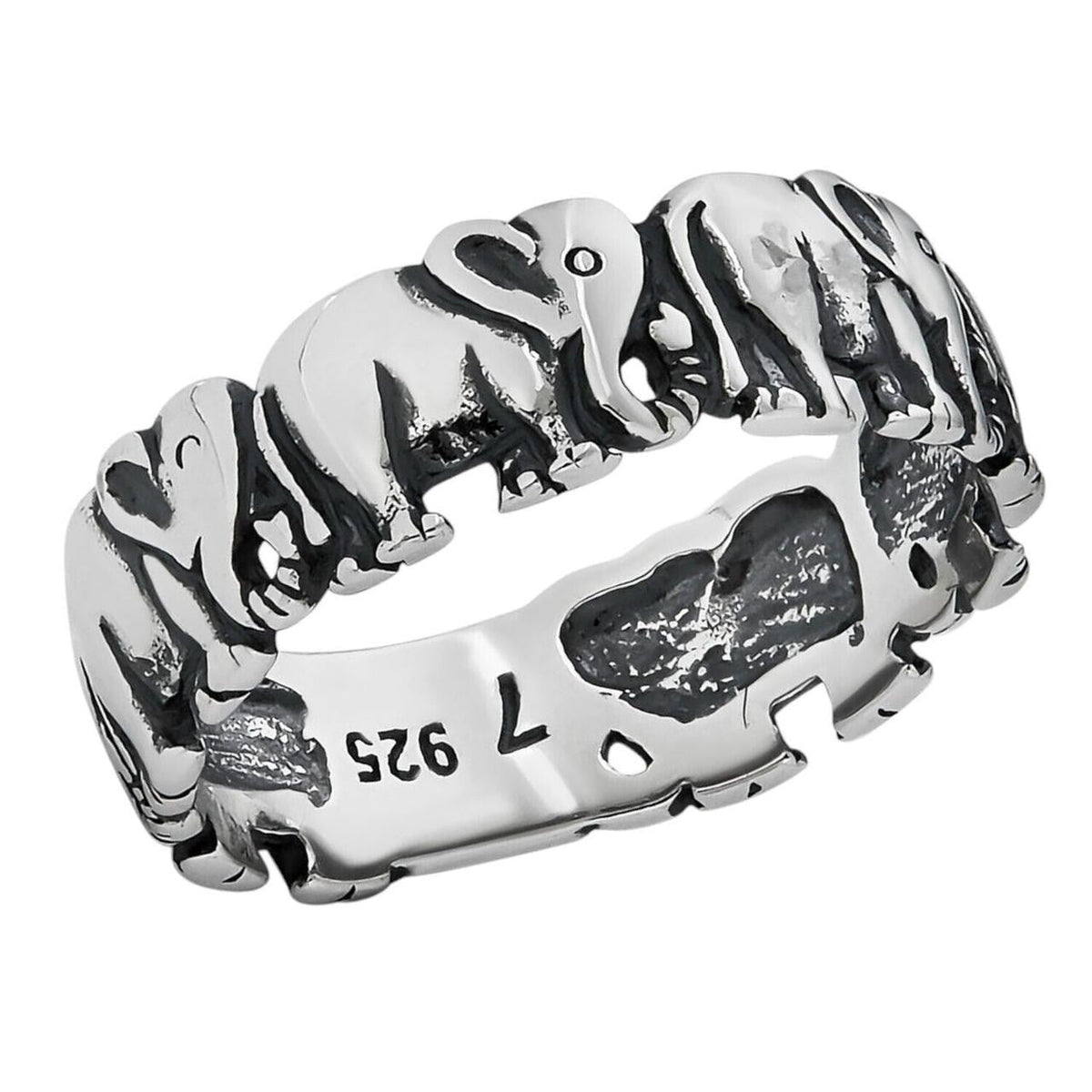 Lucky Elephant Band Ring | 925 Silver
