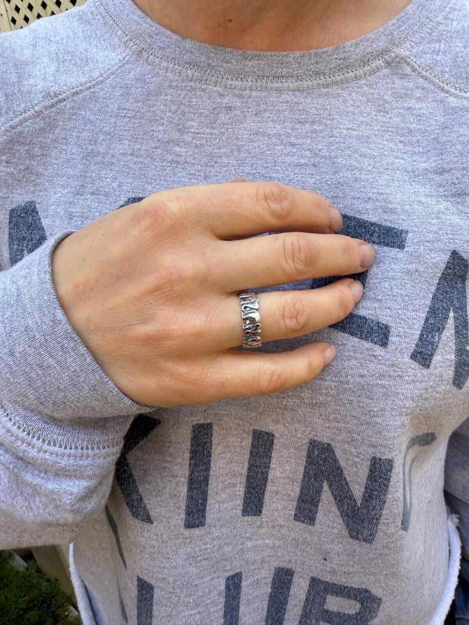 Lucky Elephant Band Ring | 925 Silver