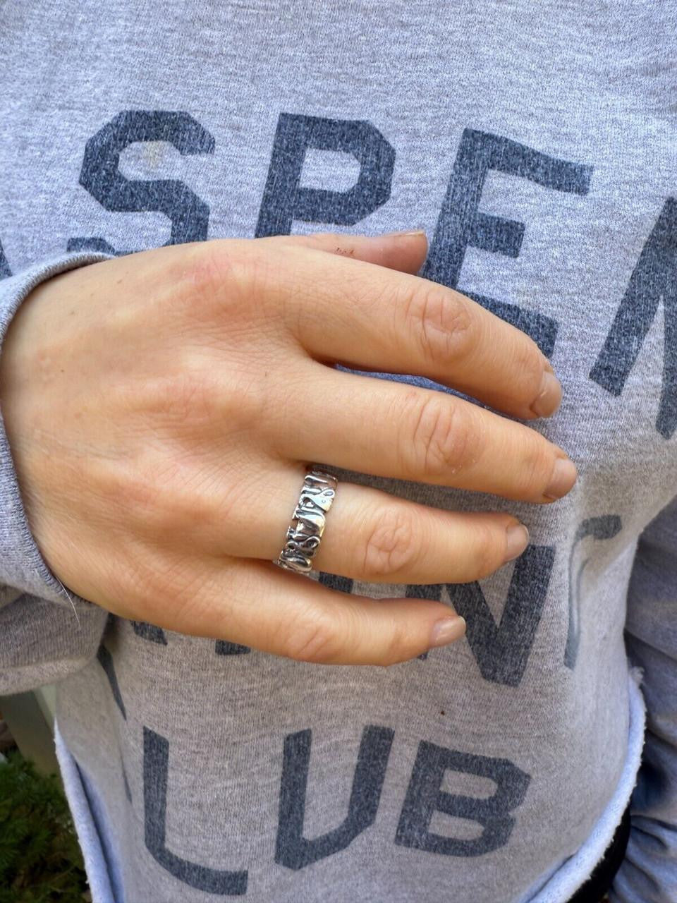 Lucky Elephant Band Ring | 925 Silver