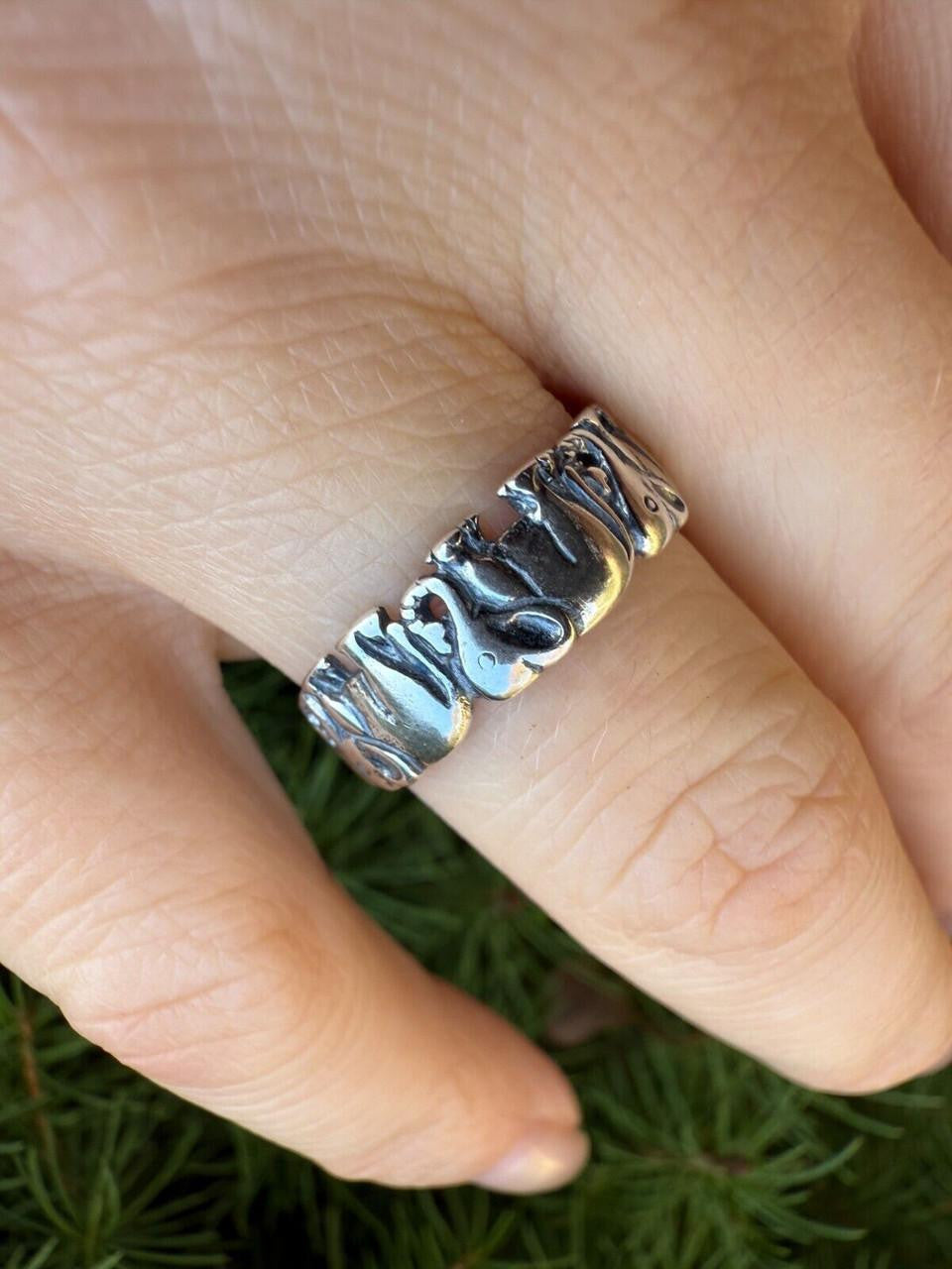Lucky Elephant Band Ring | 925 Silver