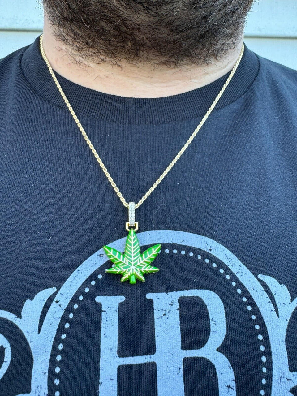 Moissanite Marijuana Weed Leaf Pendant | 14k Gold Vermeil Or 925 Silver