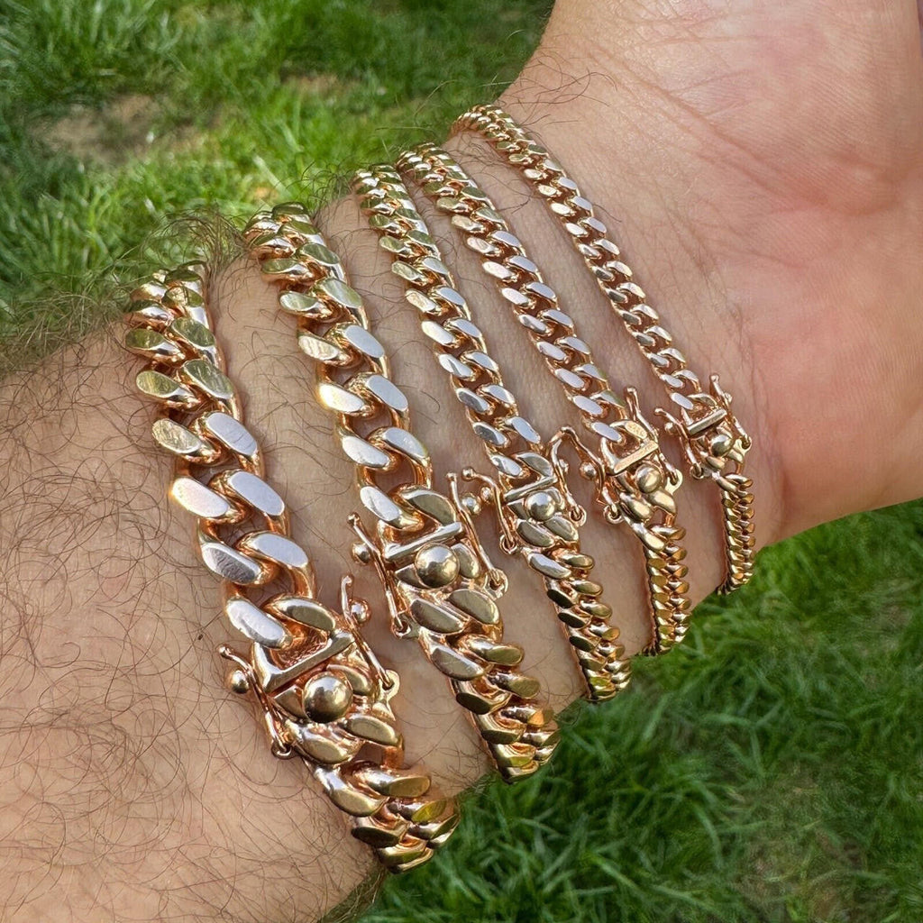 Miami Cuban Link Bracelet | 14k Rose Gold Vermeil 925 Sterling Silver
