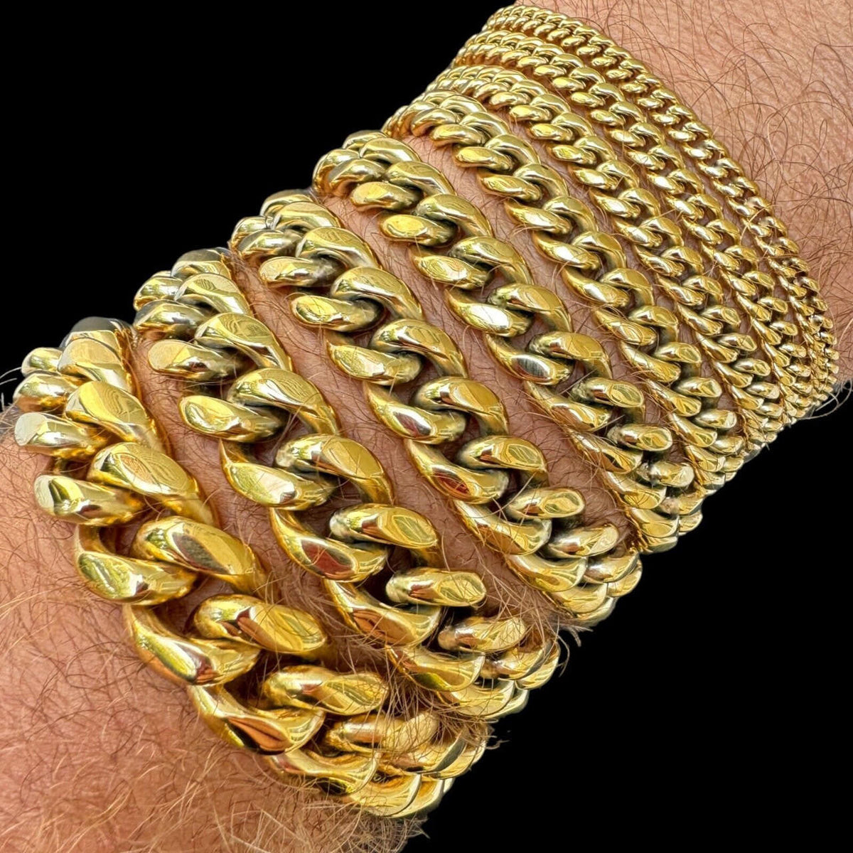 Miami Cuban Link Bracelet | 14k Yellow Gold Plated Stainless Steel