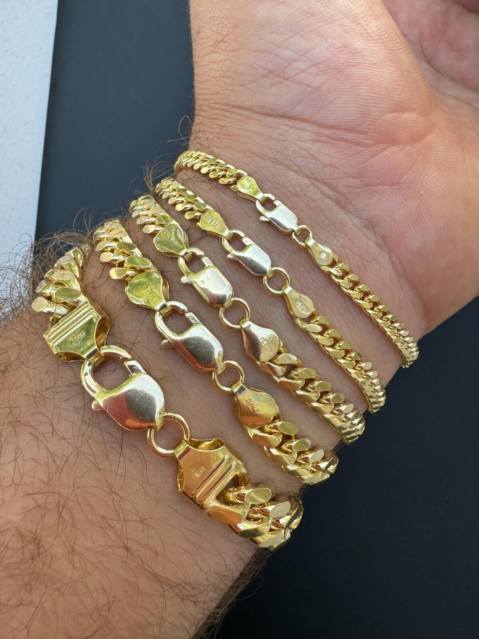 Miami Cuban Link Bracelet Lobster Clasp | 14k Gold Vermeil 925 Sterling Silver