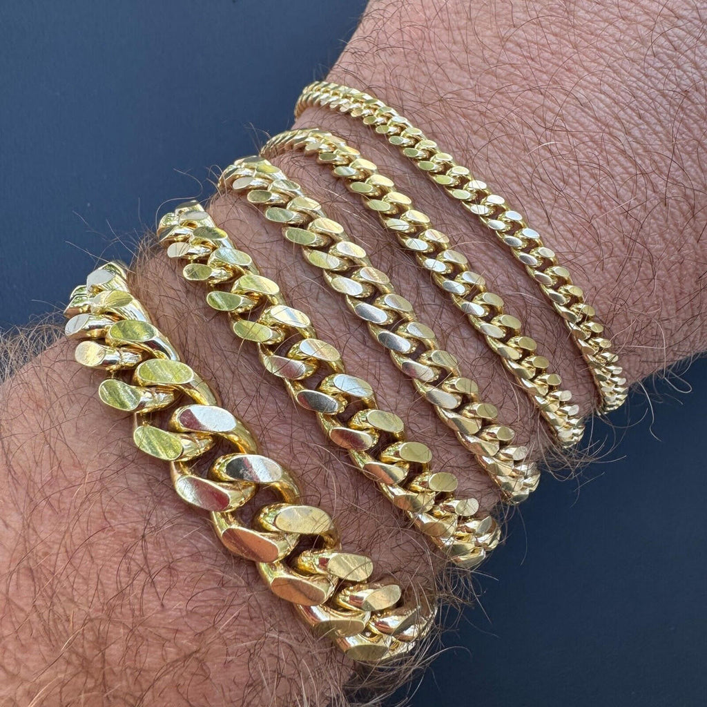Miami Cuban Link Bracelet Lobster Clasp | 14k Gold Vermeil 925 Sterling Silver