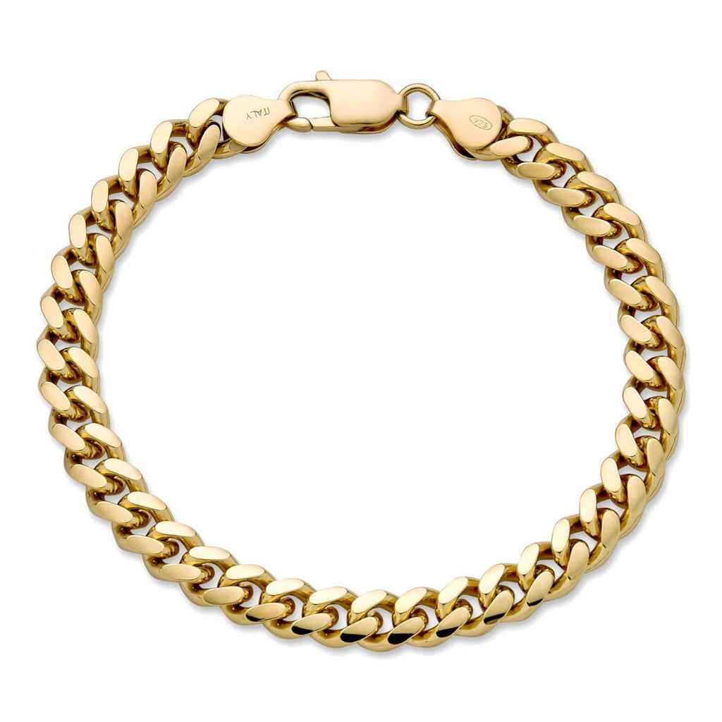 Miami Cuban Link Bracelet Lobster Clasp | 14k Gold Vermeil 925 Sterling Silver
