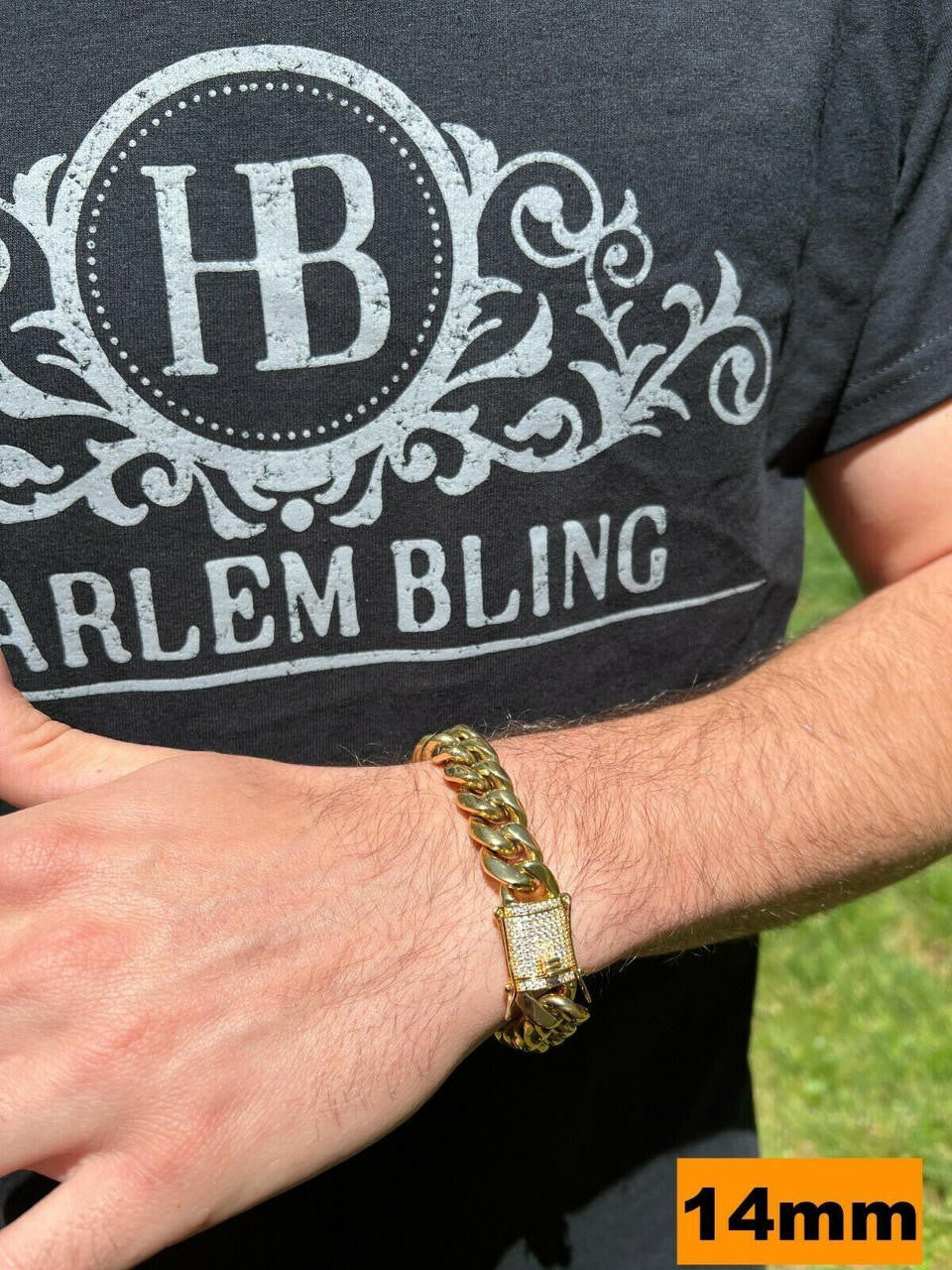 Miami Cuban Link Bracelet W. CZ Clasp | 14k Gold Plated Stainless Steel