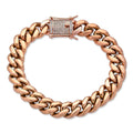 Miami Cuban Link Bracelet W. CZ Clasp | Rose Gold Plated Stainless Steel