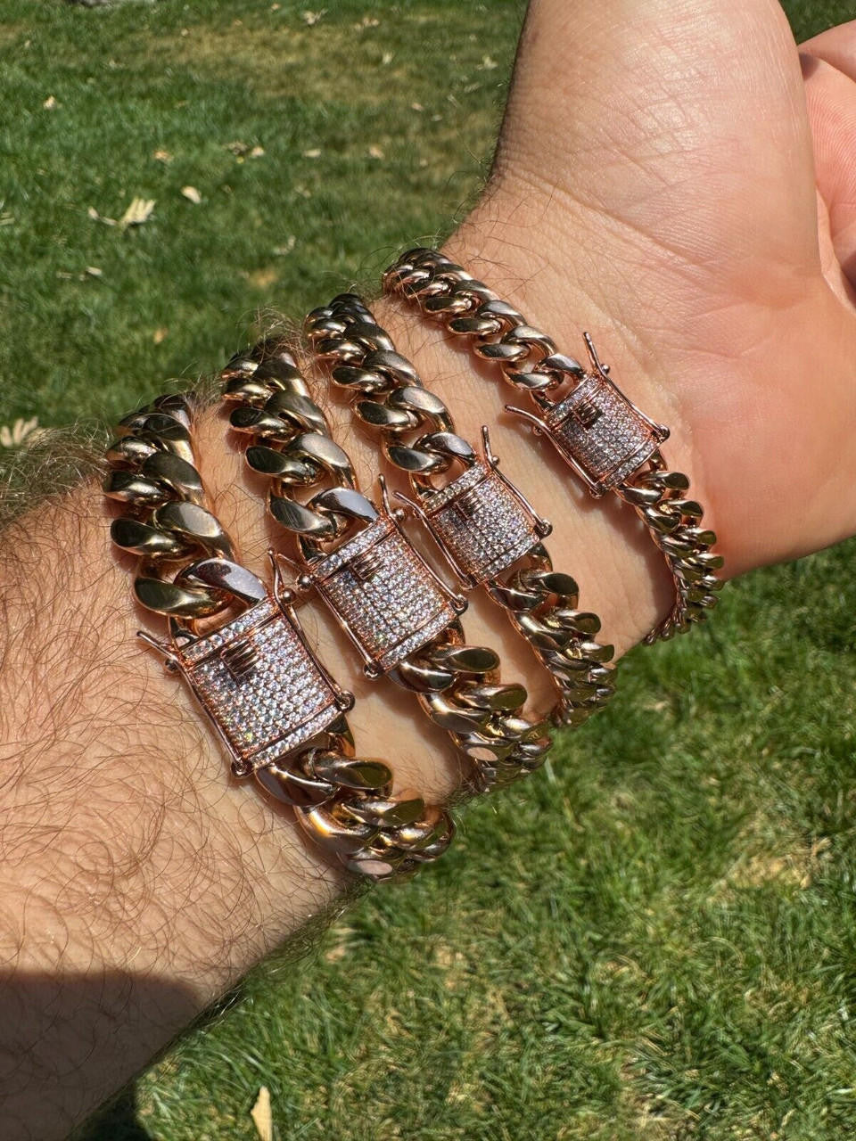 Miami Cuban Link Bracelet W. CZ Clasp | Rose Gold Plated Stainless Steel