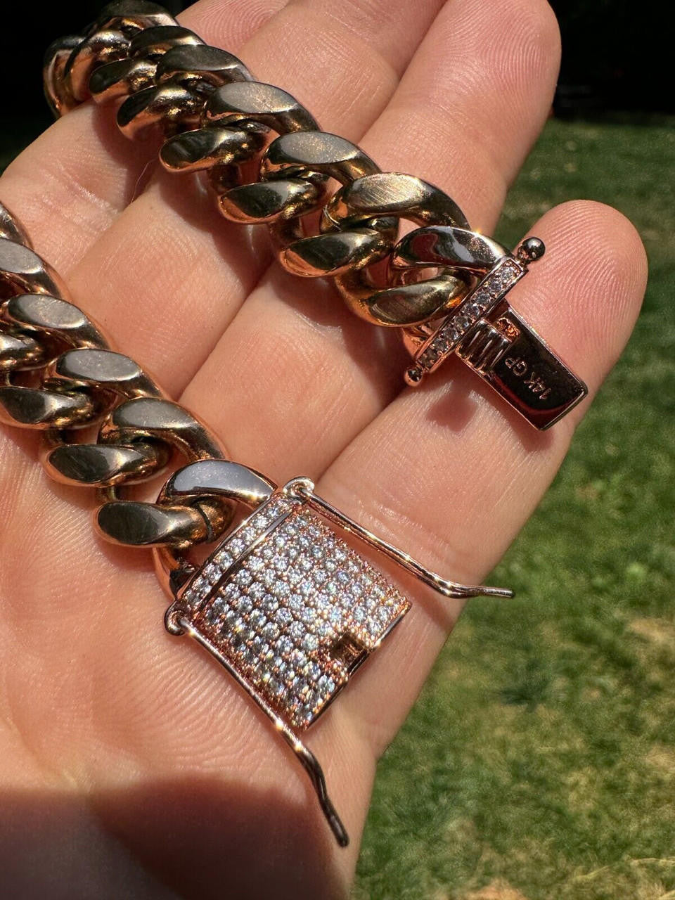 Miami Cuban Link Bracelet W. CZ Clasp | Rose Gold Plated Stainless Steel