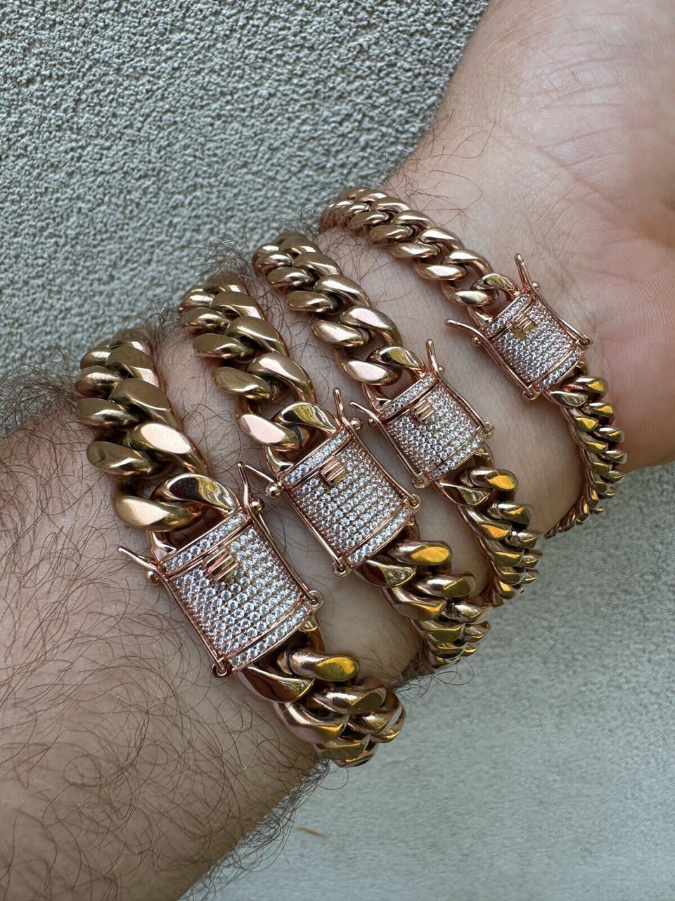 Miami Cuban Link Bracelet W. CZ Clasp | Rose Gold Plated Stainless Steel