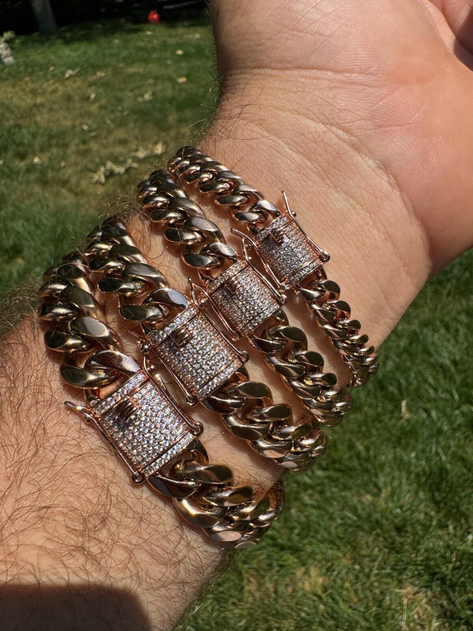 Miami Cuban Link Bracelet W. CZ Clasp | Rose Gold Plated Stainless Steel