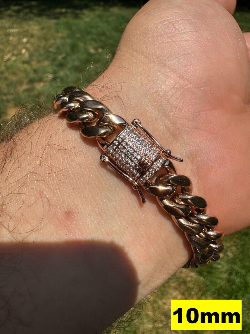 Miami Cuban Link Bracelet W. CZ Clasp | Rose Gold Plated Stainless Steel