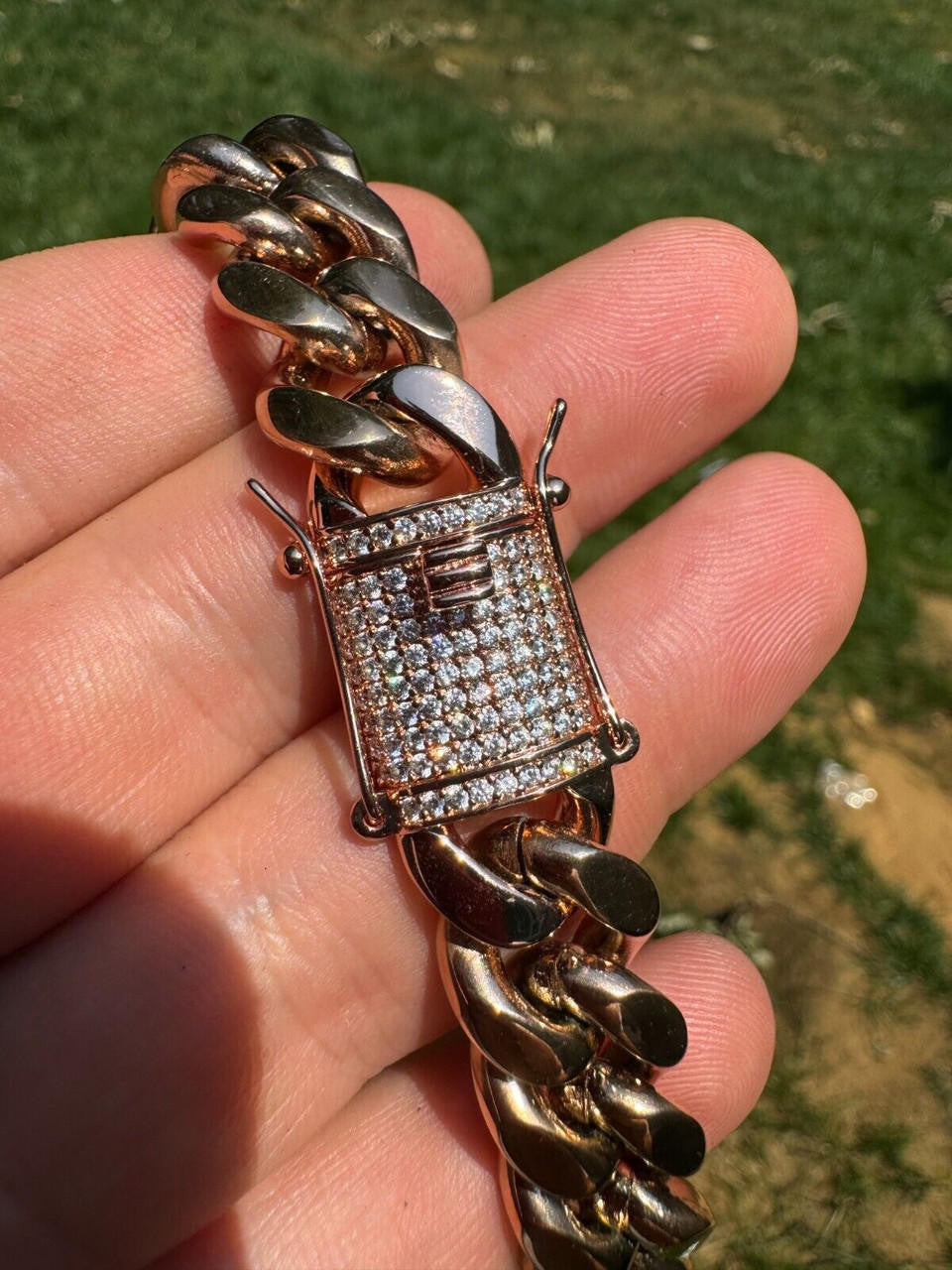 Miami Cuban Link Bracelet W. CZ Clasp | Rose Gold Plated Stainless Steel