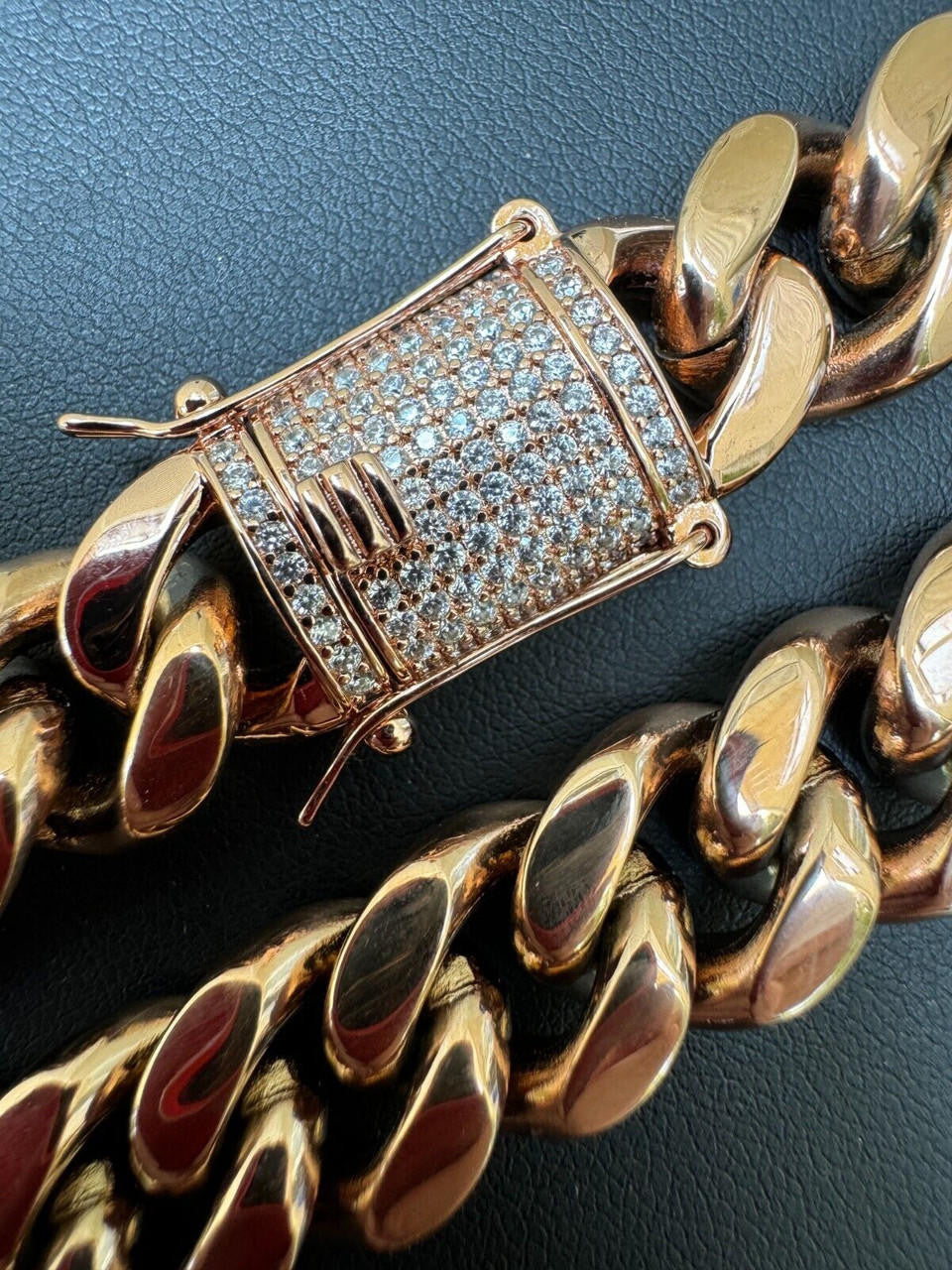 Miami Cuban Link Bracelet W. CZ Clasp | Rose Gold Plated Stainless Steel