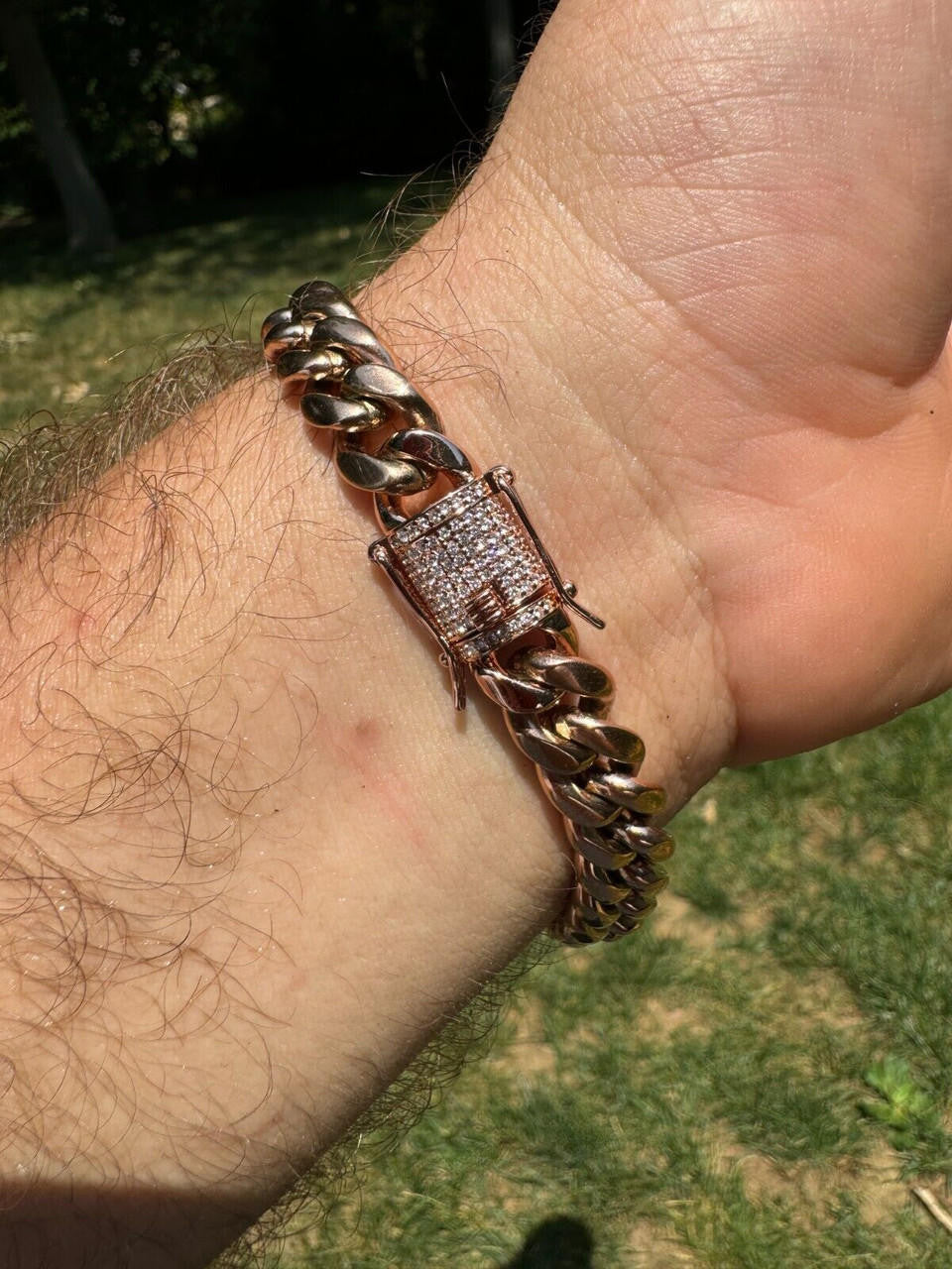 Miami Cuban Link Bracelet W. CZ Clasp | Rose Gold Plated Stainless Steel