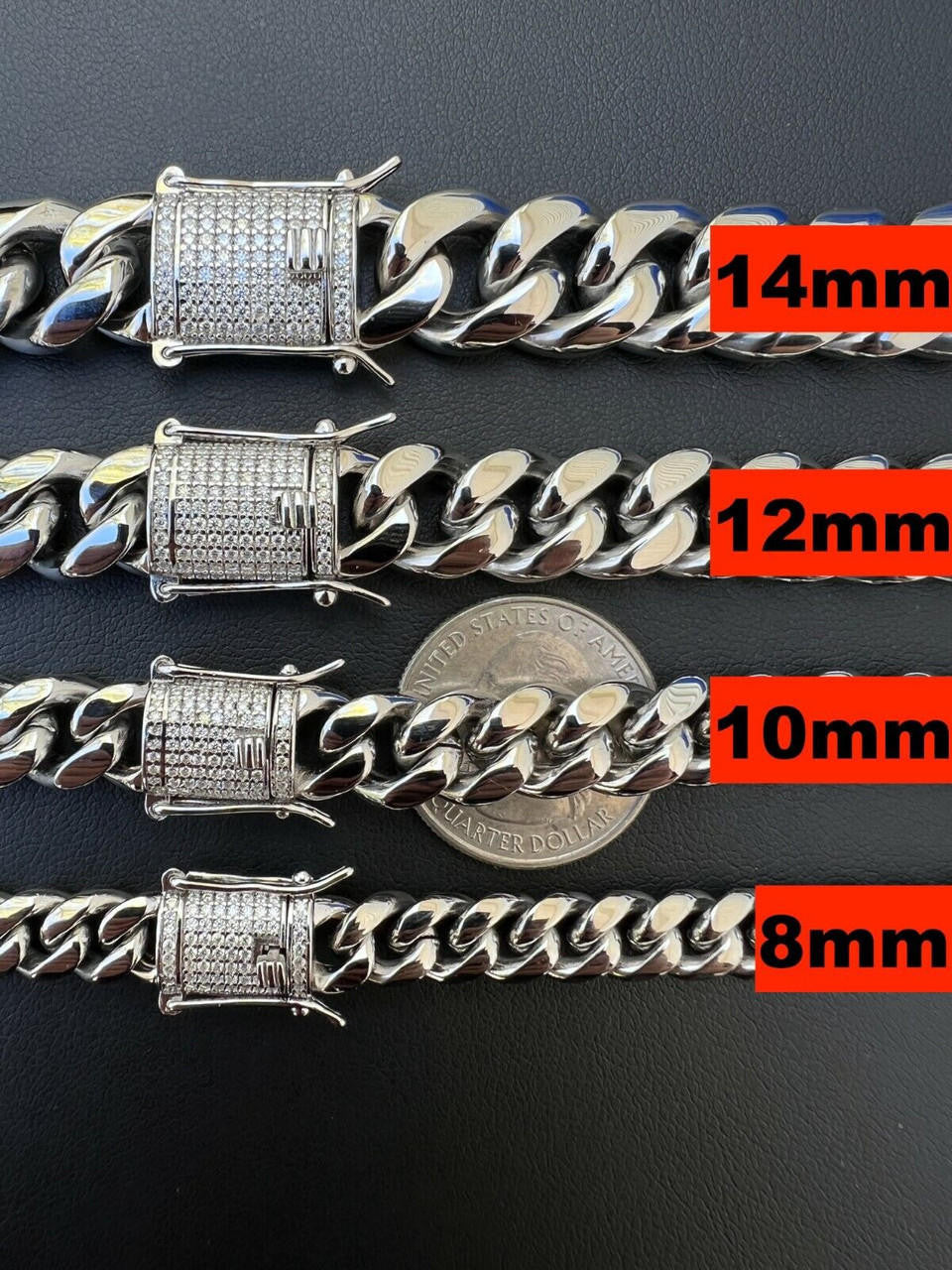 Miami Cuban Link Bracelet W. CZ Clasp | Stainless Steel W. 925 Silver Clasp