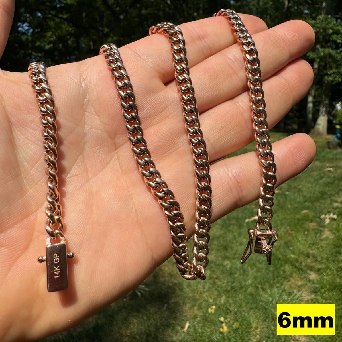 Miami Cuban Link Chain Necklace | 14k Rose Gold Plated Stainless Steel