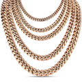 Miami Cuban Link Chain Necklace | 14k Rose Gold Plated Stainless Steel