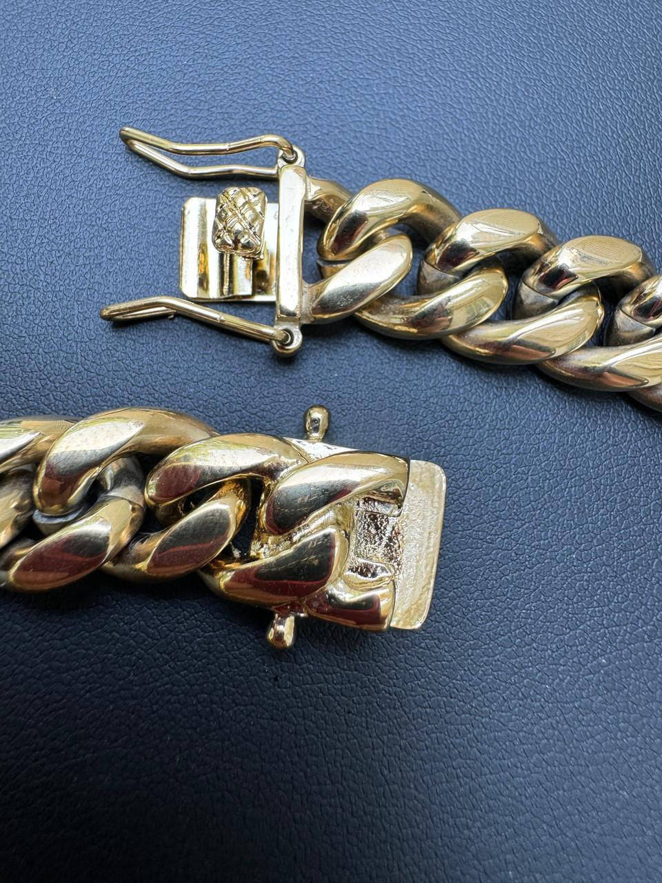 Miami Cuban Link Chain Necklace | 14k Yellow Gold Plated Stainless Steel