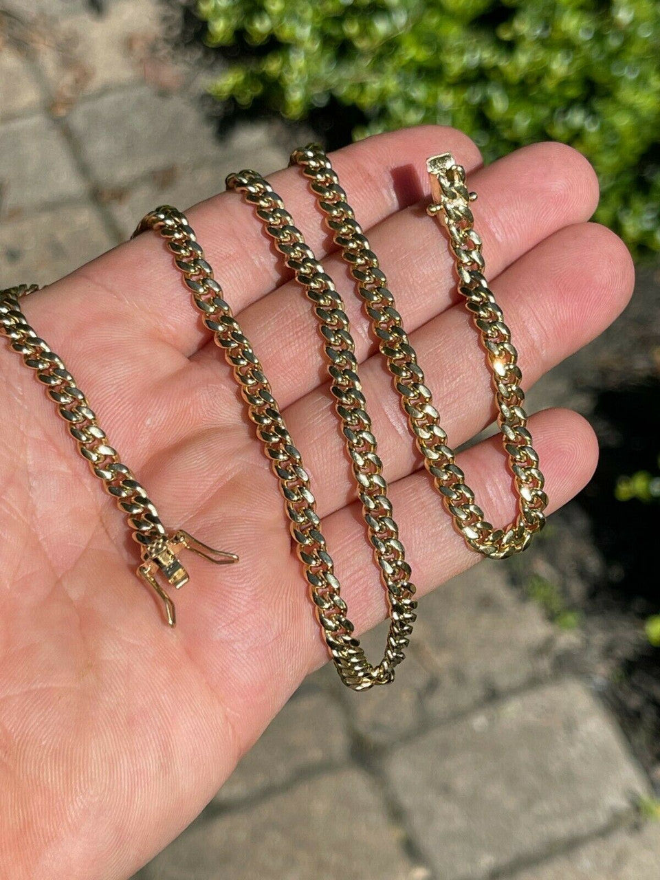 Miami Cuban Link Chain Necklace | 14k Yellow Gold Plated Stainless Steel
